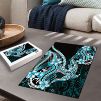 Blue Black Aloha Hawaii Puzzle Polynesian Shark Tattoo Plumeria