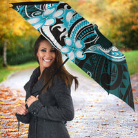 Blue Black Aloha Hawaii Umbrella Polynesian Shark Tattoo Plumeria