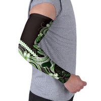 Green Black Aloha Hawaii Arm Sleeves Polynesian Shark Tattoo Plumeria