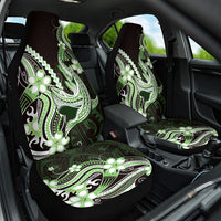 Green Black Aloha Hawaii Car Seat Cover Polynesian Shark Tattoo Plumeria