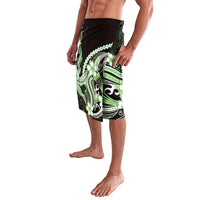 Green Black Aloha Hawaii Lavalava Polynesian Shark Tattoo Plumeria