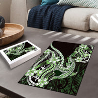 Green Black Aloha Hawaii Puzzle Polynesian Shark Tattoo Plumeria