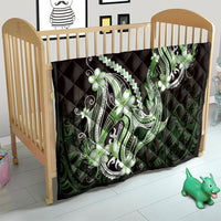 Green Black Aloha Hawaii Quilt Polynesian Shark Tattoo Plumeria