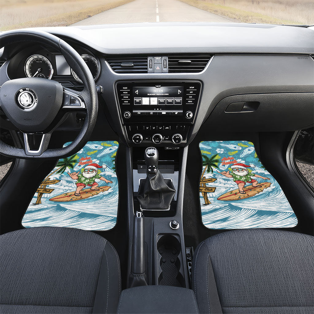 Hawaii Summer Christmas Car Mats Surfing Santa Shaka Catch The Wave