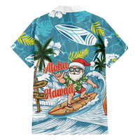 Hawaii Summer Christmas Family Matching Mermaid Dress and Hawaiian Shirt Surfing Santa Shaka Catch The Wave