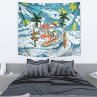 Hawaii Summer Christmas Tapestry Surfing Santa Shaka Catch The Wave