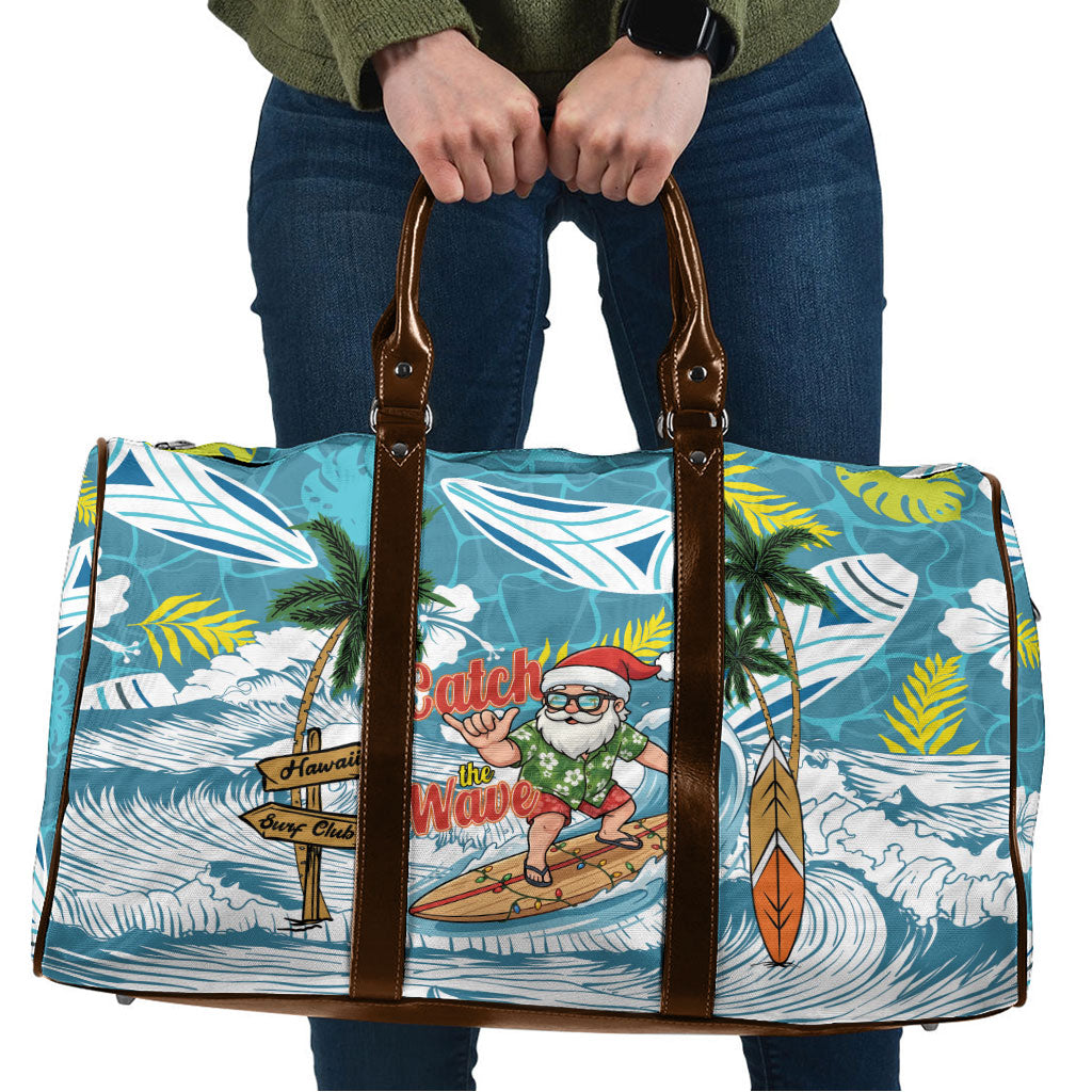 Hawaii Summer Christmas Travel Bag Surfing Santa Shaka Catch The Wave LT14 Teal - Polynesian Pride