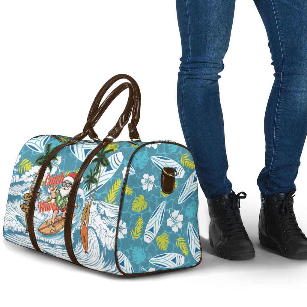 Hawaii Summer Christmas Travel Bag Surfing Santa Shaka Catch The Wave