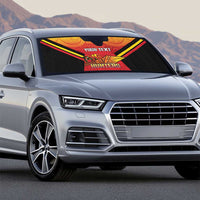 Papua New Guinea Rugby Custom Auto Sun Shade Go PNG Hunters Polynesian Pattern - Polynesian Pride