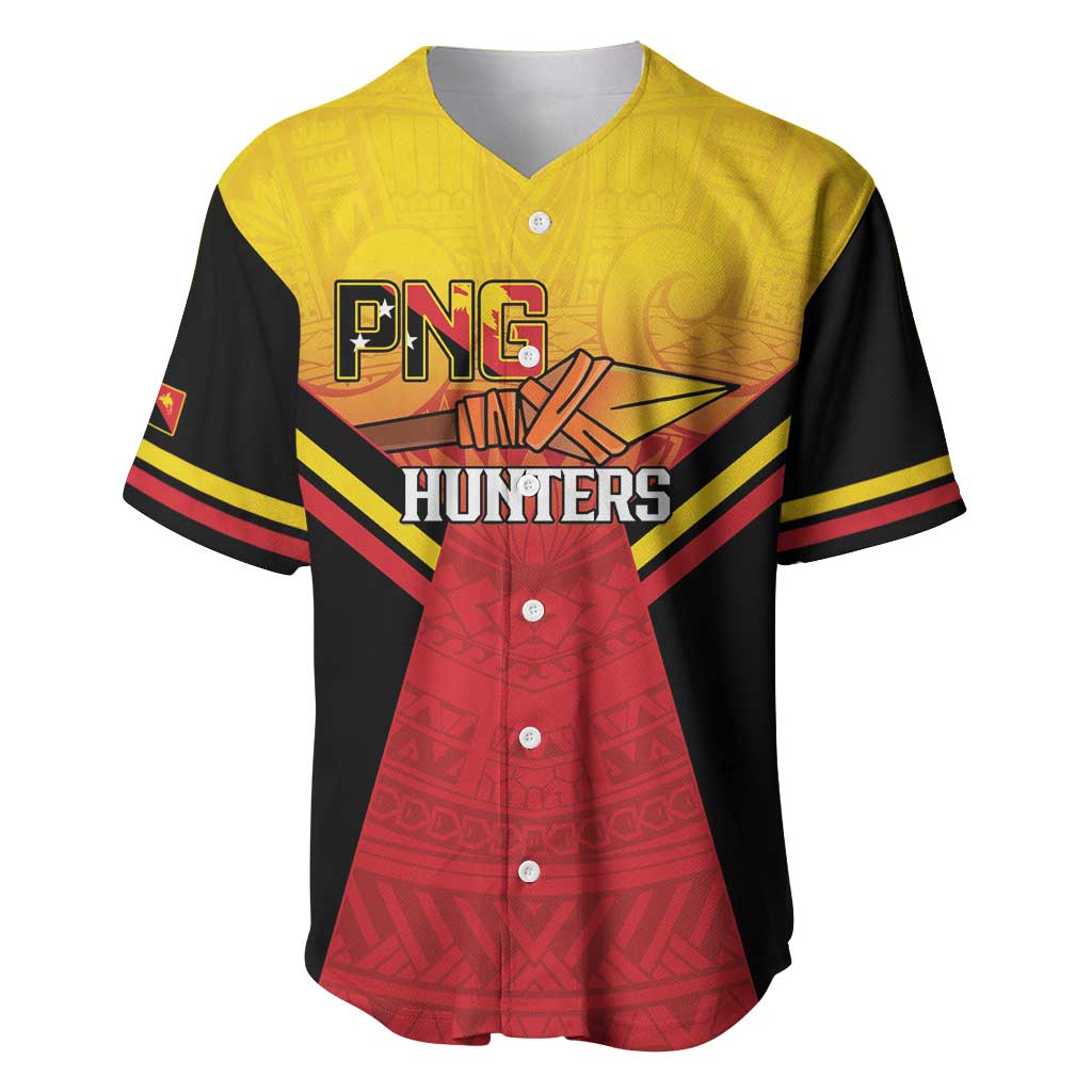 Papua New Guinea Rugby Custom Baseball Jersey Go PNG Hunters Polynesian Pattern - Polynesian Pride