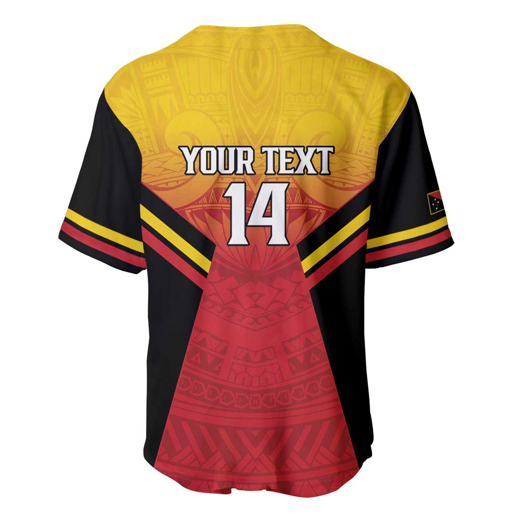 Papua New Guinea Rugby Custom Baseball Jersey Go PNG Hunters Polynesian Pattern - Polynesian Pride