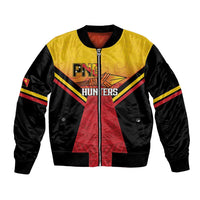 Papua New Guinea Rugby Custom Bomber Jacket Go PNG Hunters Polynesian Pattern - Polynesian Pride