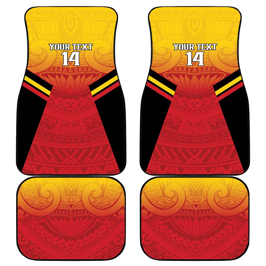 Papua New Guinea Rugby Custom Car Mats Go PNG Hunters Polynesian Pattern LT14 - Polynesian Pride
