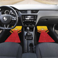 Papua New Guinea Rugby Custom Car Mats Go PNG Hunters Polynesian Pattern LT14 Set 2pcs - Front Red - Polynesian Pride