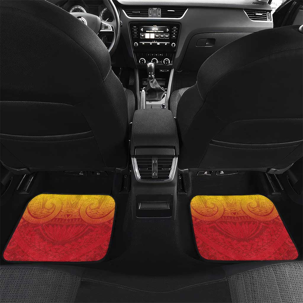 Papua New Guinea Rugby Custom Car Mats Go PNG Hunters Polynesian Pattern LT14 Set 2pcs - Back Red - Polynesian Pride