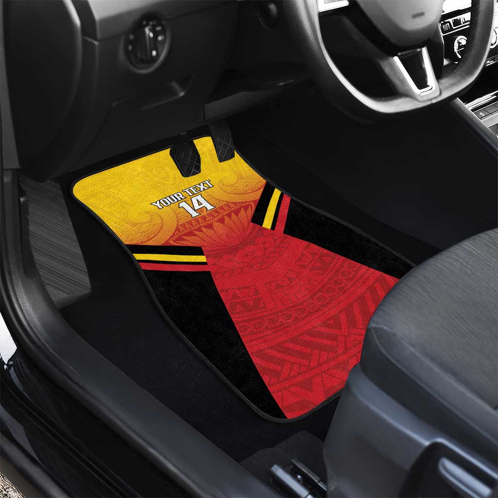 Papua New Guinea Rugby Custom Car Mats Go PNG Hunters Polynesian Pattern LT14 - Polynesian Pride