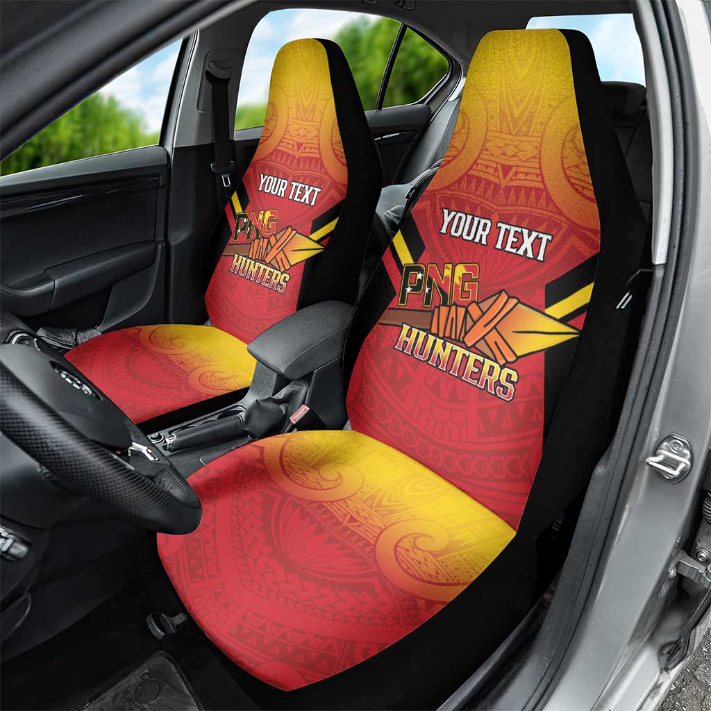 Papua New Guinea Rugby Custom Car Seat Cover Go PNG Hunters Polynesian Pattern - Polynesian Pride