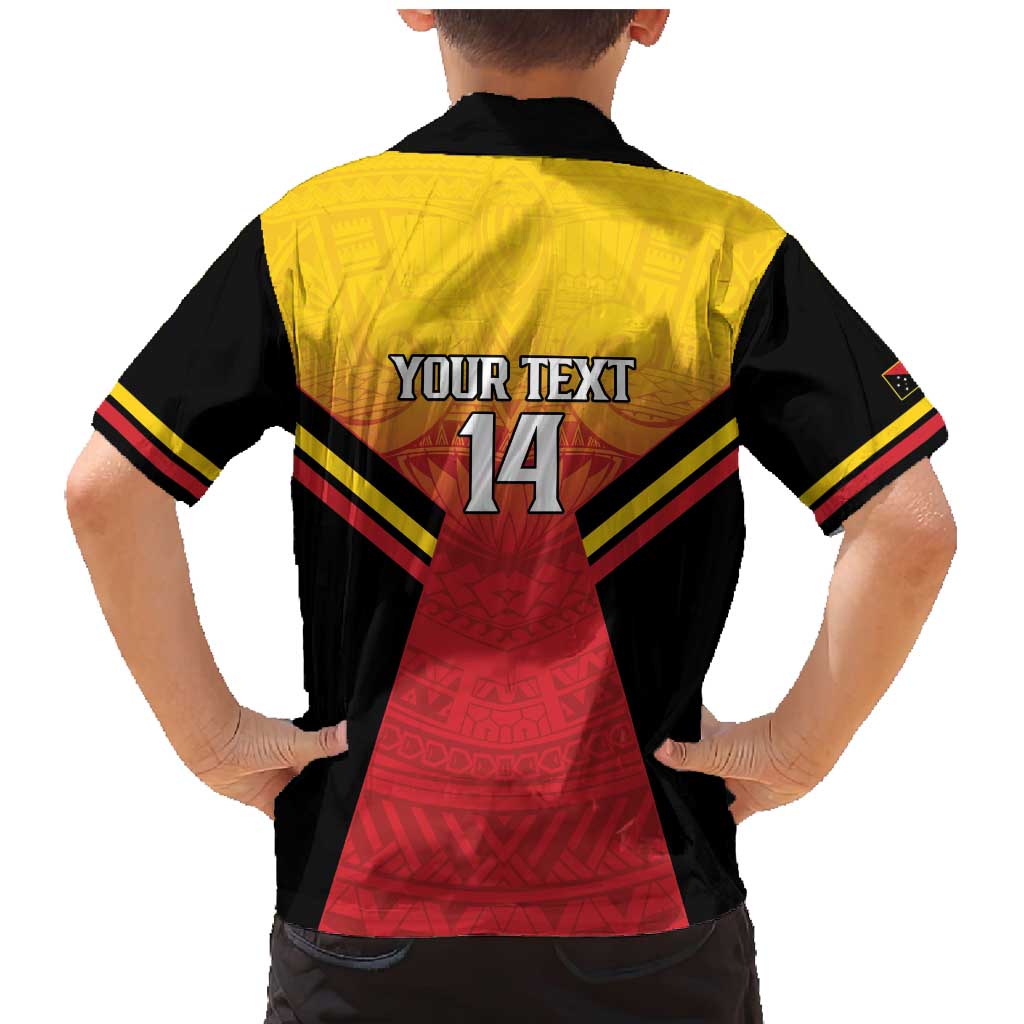 Papua New Guinea Rugby Custom Family Matching Mermaid Dress and Hawaiian Shirt Go PNG Hunters Polynesian Pattern - Polynesian Pride