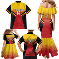 Papua New Guinea Rugby Custom Family Matching Mermaid Dress and Hawaiian Shirt Go PNG Hunters Polynesian Pattern - Polynesian Pride