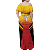 Papua New Guinea Rugby Custom Family Matching Off Shoulder Maxi Dress and Hawaiian Shirt Go PNG Hunters Polynesian Pattern - Polynesian Pride
