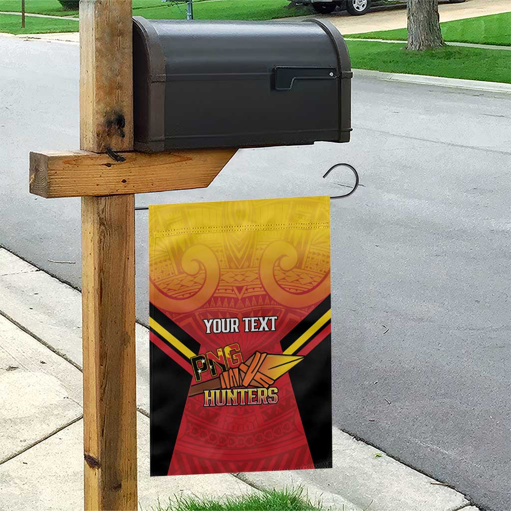 Papua New Guinea Rugby Custom Garden Flag Go PNG Hunters Polynesian Pattern - Polynesian Pride