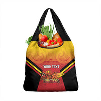 Papua New Guinea Rugby Custom Grocery Bag Go PNG Hunters Polynesian Pattern LT14 1-pack One Size Red - Polynesian Pride