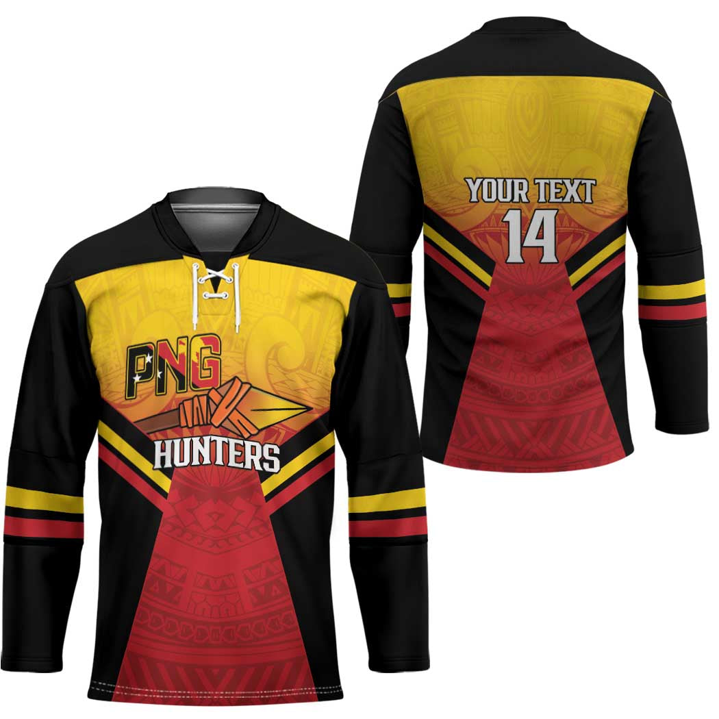 Papua New Guinea Rugby Custom Hockey Jersey Go PNG Hunters Polynesian Pattern - Polynesian Pride
