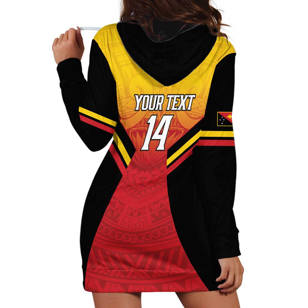 Papua New Guinea Rugby Custom Hoodie Dress Go PNG Hunters Polynesian Pattern - Polynesian Pride