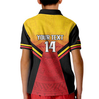 Papua New Guinea Rugby Custom Kid Polo Shirt Go PNG Hunters Polynesian Pattern - Polynesian Pride