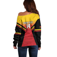 Papua New Guinea Rugby Custom Off Shoulder Sweater Go PNG Hunters Polynesian Pattern - Polynesian Pride