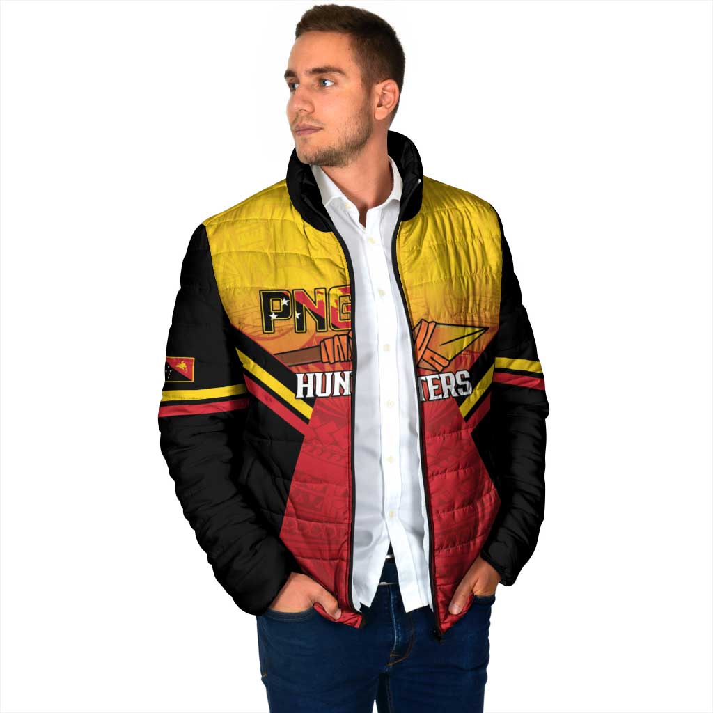 Papua New Guinea Rugby Custom Padded Jacket Go PNG Hunters Polynesian Pattern - Polynesian Pride