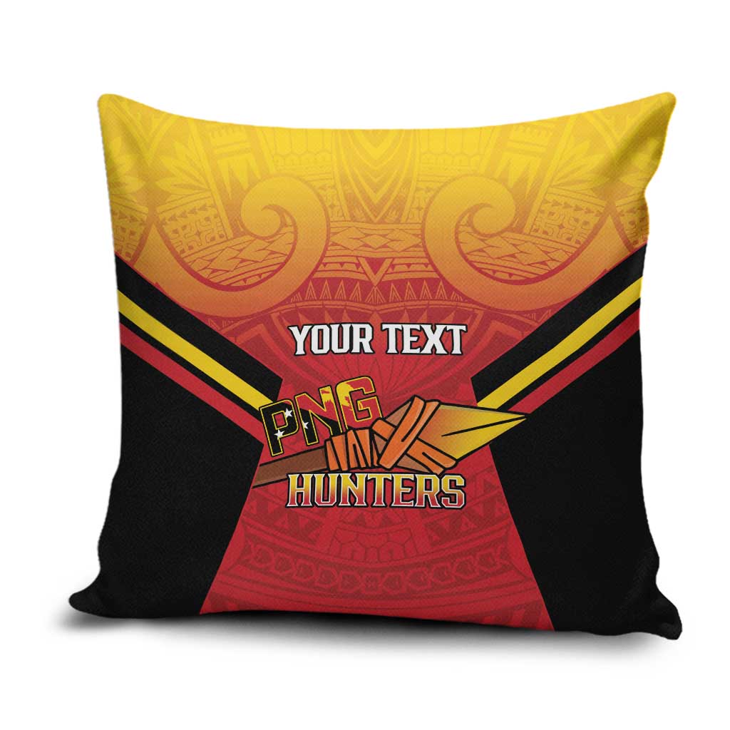 Papua New Guinea Rugby Custom Pillow Cover Go PNG Hunters Polynesian Pattern - Polynesian Pride
