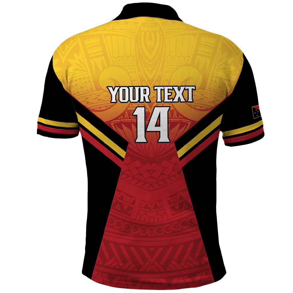 Papua New Guinea Rugby Custom Polo Shirt Go PNG Hunters Polynesian Pattern - Polynesian Pride