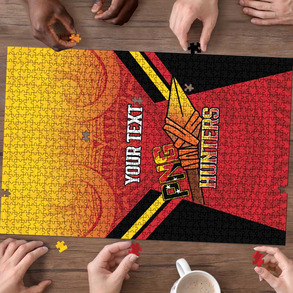 Papua New Guinea Rugby Custom Puzzle Go PNG Hunters Polynesian Pattern - Polynesian Pride