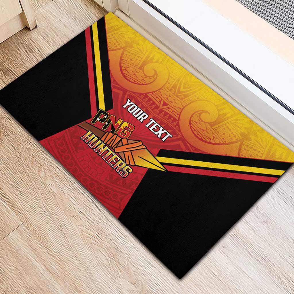 Papua New Guinea Rugby Custom Rubber Doormat Go PNG Hunters Polynesian Pattern LT14 - Polynesian Pride