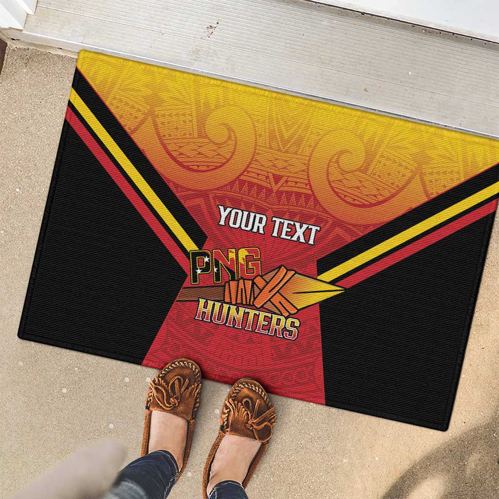 Papua New Guinea Rugby Custom Rubber Doormat Go PNG Hunters Polynesian Pattern LT14 - Polynesian Pride