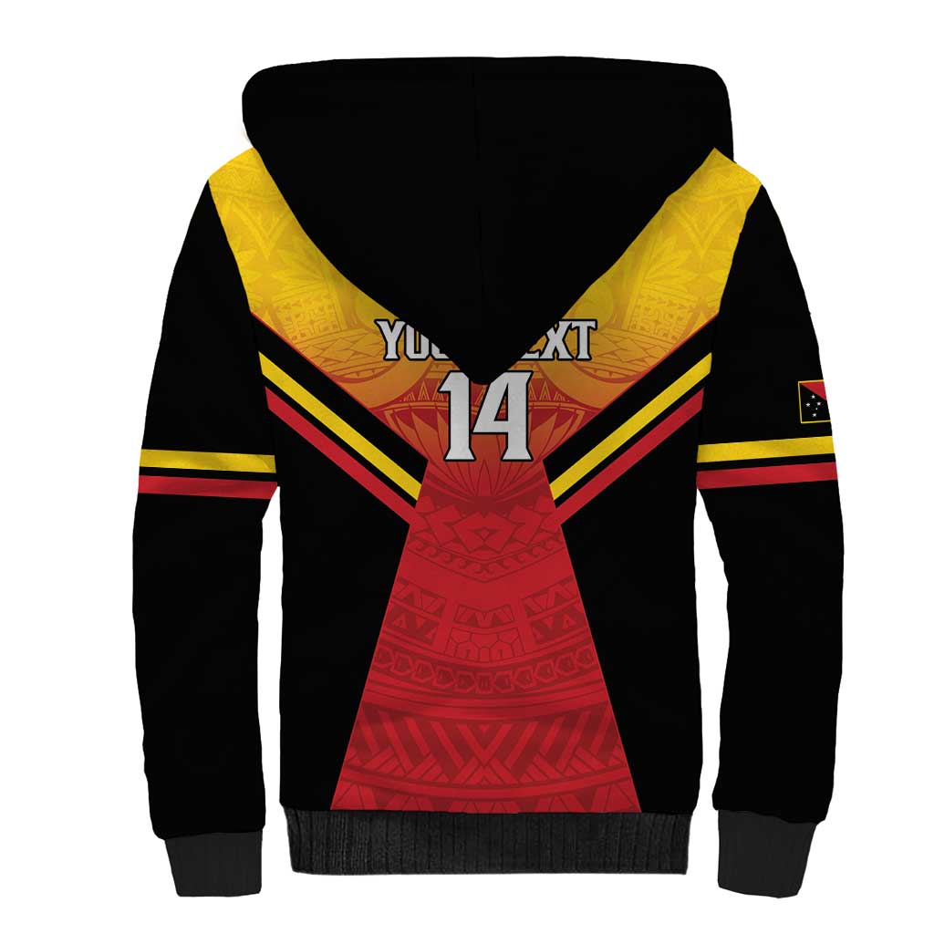 Papua New Guinea Rugby Custom Sherpa Hoodie Go PNG Hunters Polynesian Pattern LT14 - Polynesian Pride