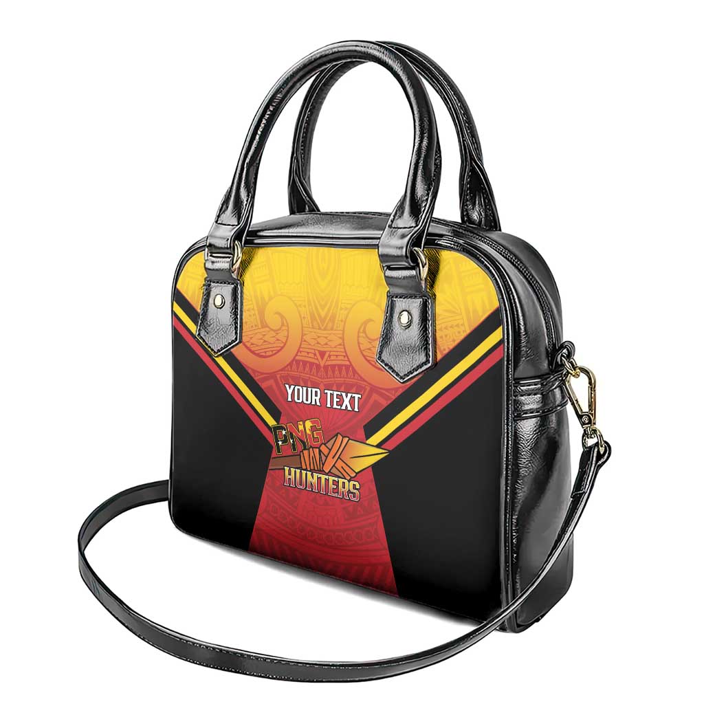 Papua New Guinea Rugby Custom Shoulder Handbag Go PNG Hunters Polynesian Pattern - Polynesian Pride