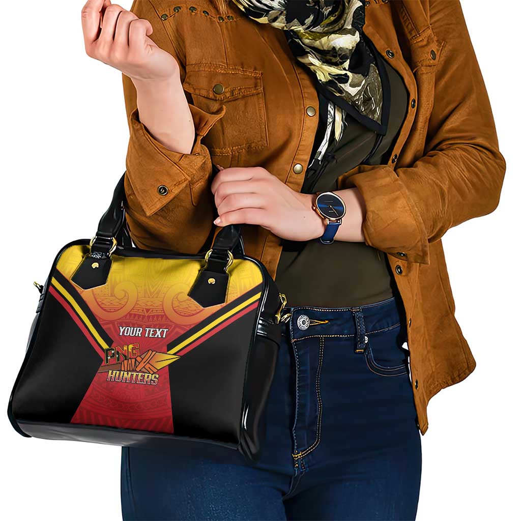 Papua New Guinea Rugby Custom Shoulder Handbag Go PNG Hunters Polynesian Pattern - Polynesian Pride