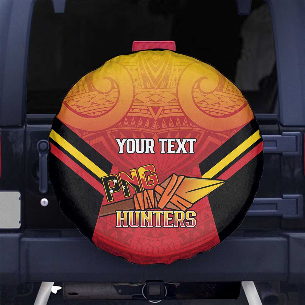 Papua New Guinea Rugby Custom Spare Tire Cover Go PNG Hunters Polynesian Pattern - Polynesian Pride