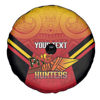 Papua New Guinea Rugby Custom Spare Tire Cover Go PNG Hunters Polynesian Pattern - Polynesian Pride