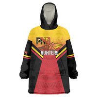 Papua New Guinea Rugby Custom Wearable Blanket Hoodie Go PNG Hunters Polynesian Pattern LT14 One Size Red - Polynesian Pride