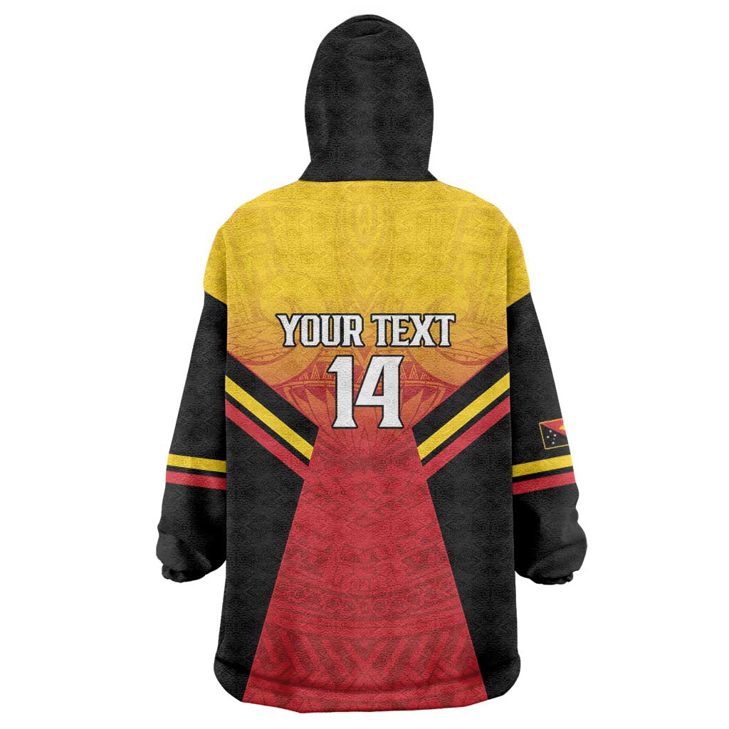 Papua New Guinea Rugby Custom Wearable Blanket Hoodie Go PNG Hunters Polynesian Pattern LT14 - Polynesian Pride