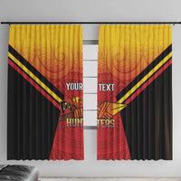 Papua New Guinea Rugby Custom Window Curtain Go PNG Hunters Polynesian Pattern - Polynesian Pride