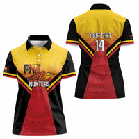 Papua New Guinea Rugby Custom Women Polo Shirt Go PNG Hunters Polynesian Pattern - Polynesian Pride