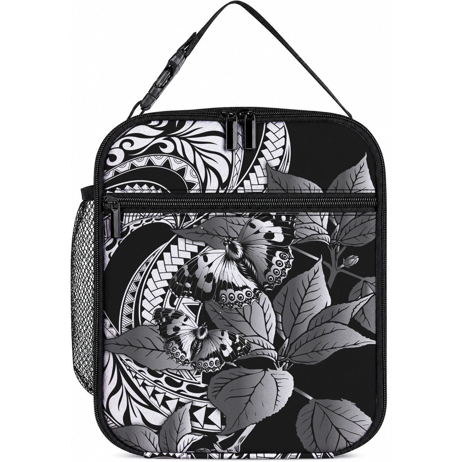 Kamehameha Butterfly Hawaii Lunch Bag Hawaiian Pulelehua Mamaki Black Color
