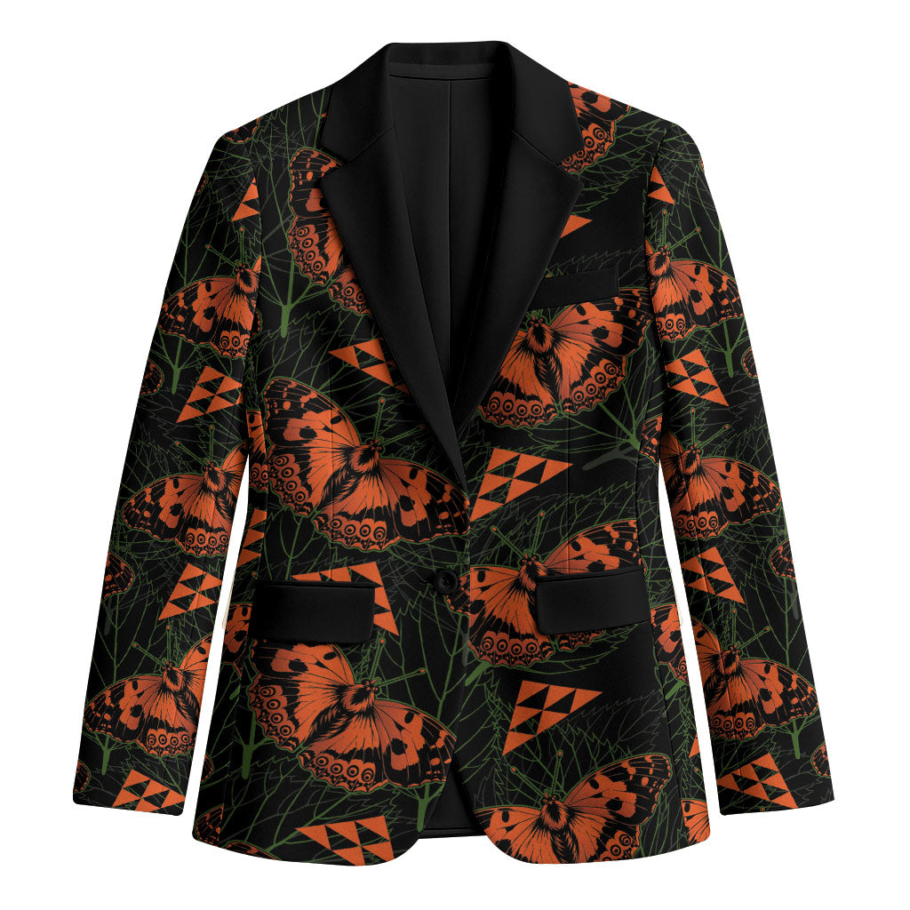 Kamehameha Butterfly Mamaki Hawaii Blazer Pulelehua Hawaiian Kakau Seamless Style