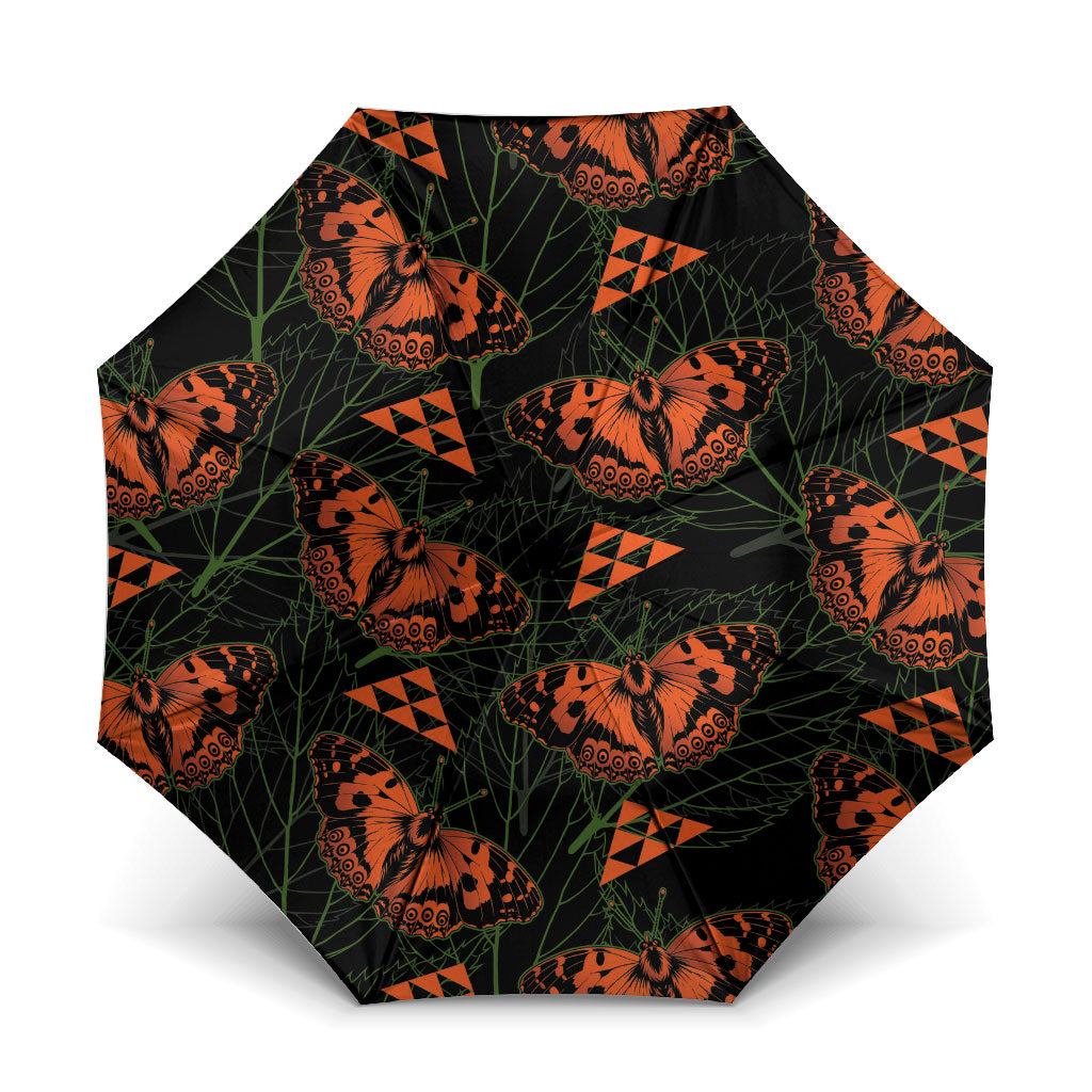 Kamehameha Butterfly Mamaki Hawaii Umbrella Pulelehua Hawaiian Kakau Seamless Style