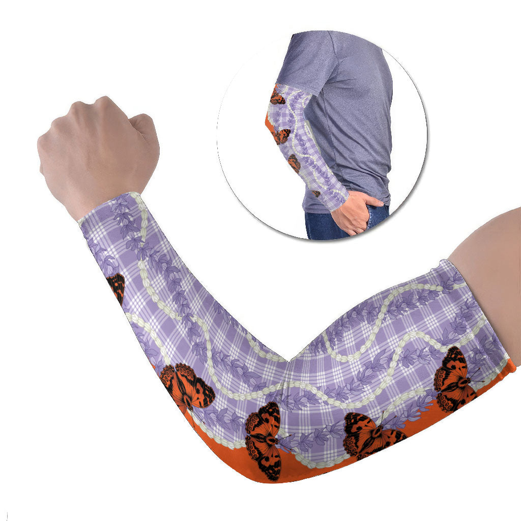 Kamehameha Butterfly Palaka Hawaii Arm Sleeves Pulelehua Honohono Pikake Lei