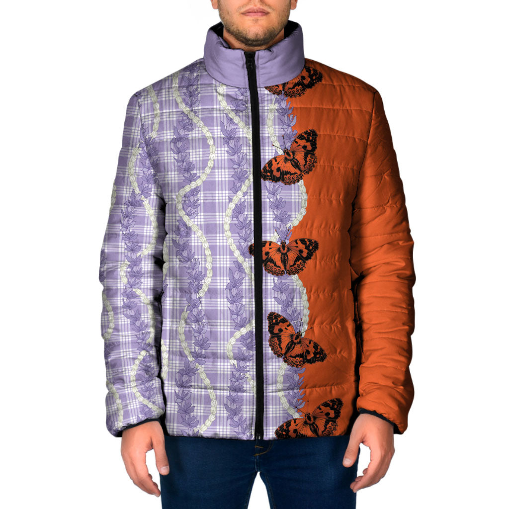 Kamehameha Butterfly Palaka Hawaii Padded Jacket Pulelehua Honohono Pikake Lei